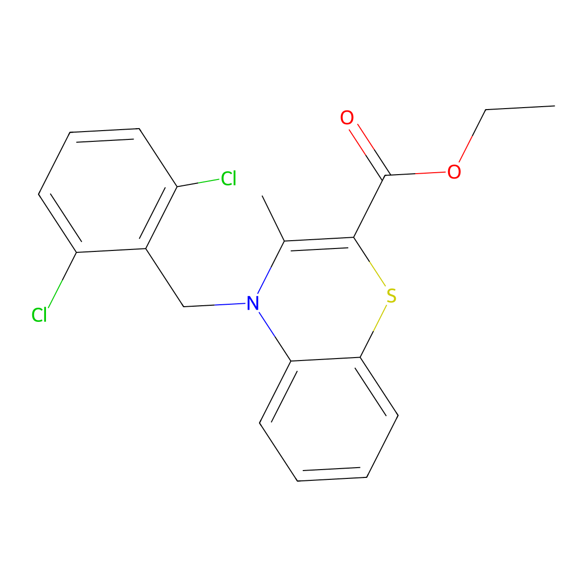 ethyl 4-(2,6-dichlorobenzyl)-3-methyl-4H-1,4-benzothiazine-2-carboxylate molecular structure, CAS 339098-15-6
