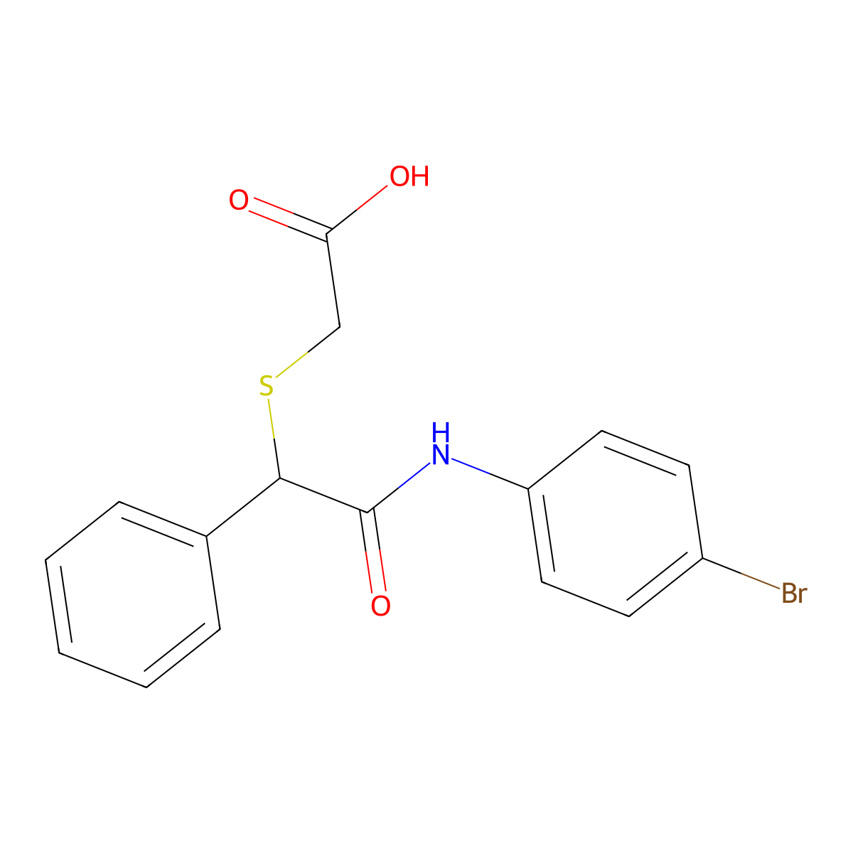 2-{[2-(4-Bromoanilino)-2-oxo-1-phenylethyl]sulfanyl}acetic acid molecular structure, CAS 339098-39-4