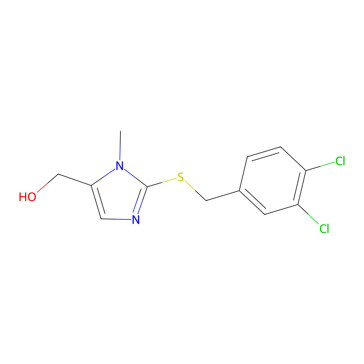 {2-[(3,4-dichlorobenzyl)sulfanyl]-1-methyl-1H-imidazol-5-yl}methanol molecular structure, CAS 339098-46-3