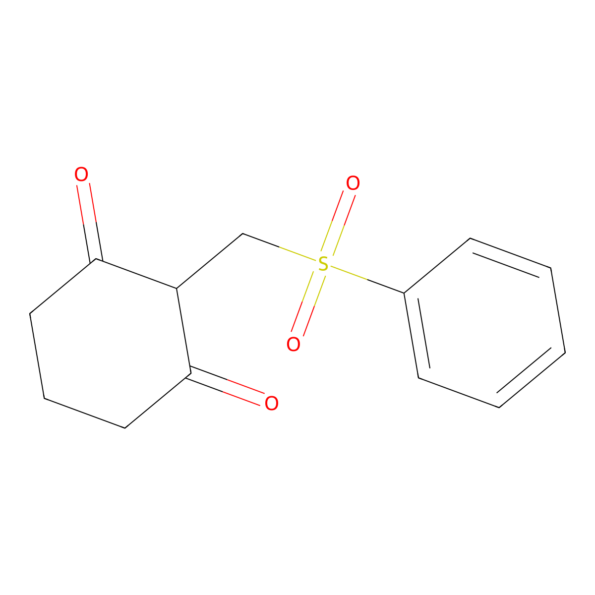 2-[(Phenylsulfonyl)methyl]-1,3-cyclohexanedione molecular structure, CAS 339098-50-9