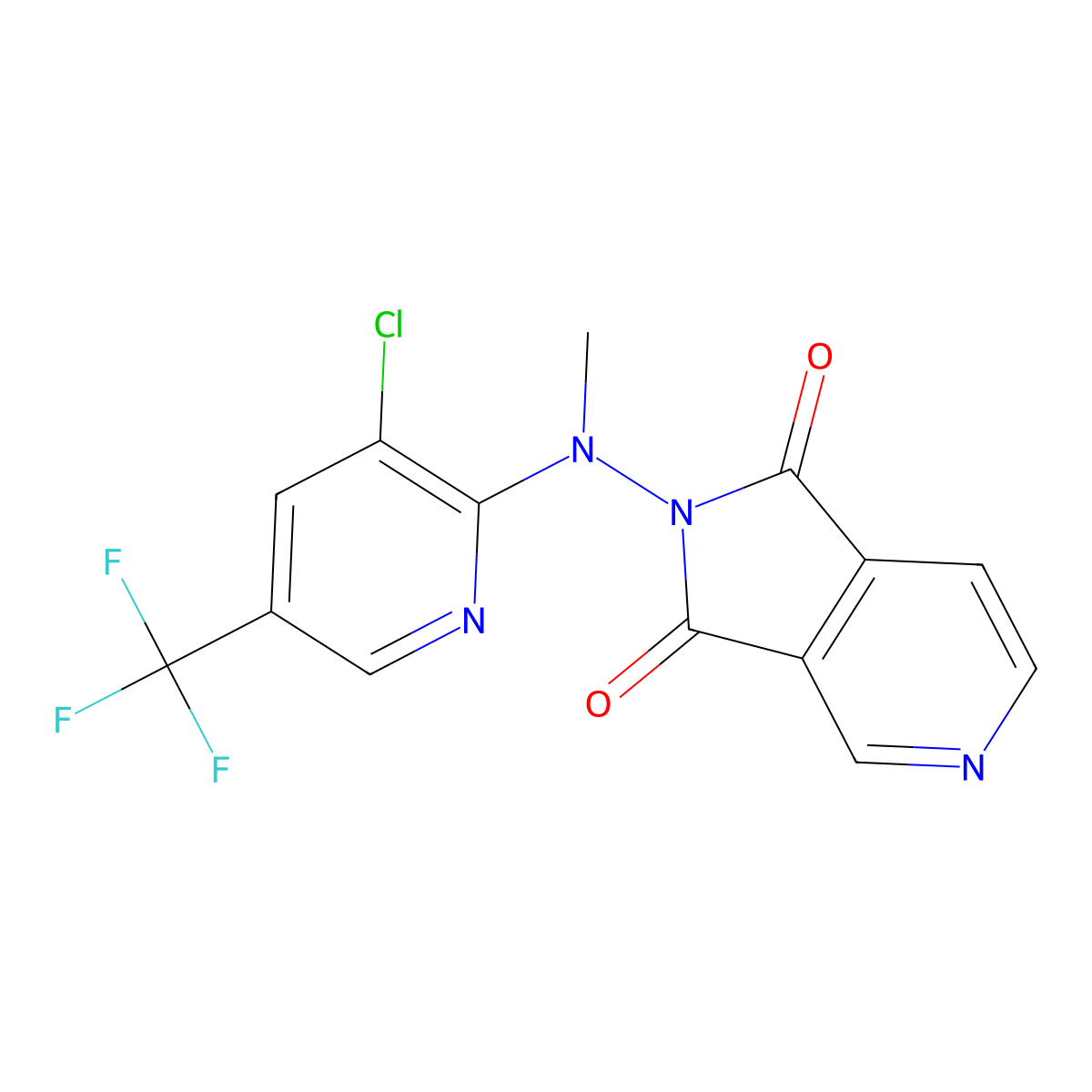 2-[[3-chloro-5-(trifluoromethyl)-2-pyridinyl](methyl)amino]-1H-pyrrolo[3,4-c]pyridine-1,3(2H)-dione molecular structure, CAS 339098-51-0