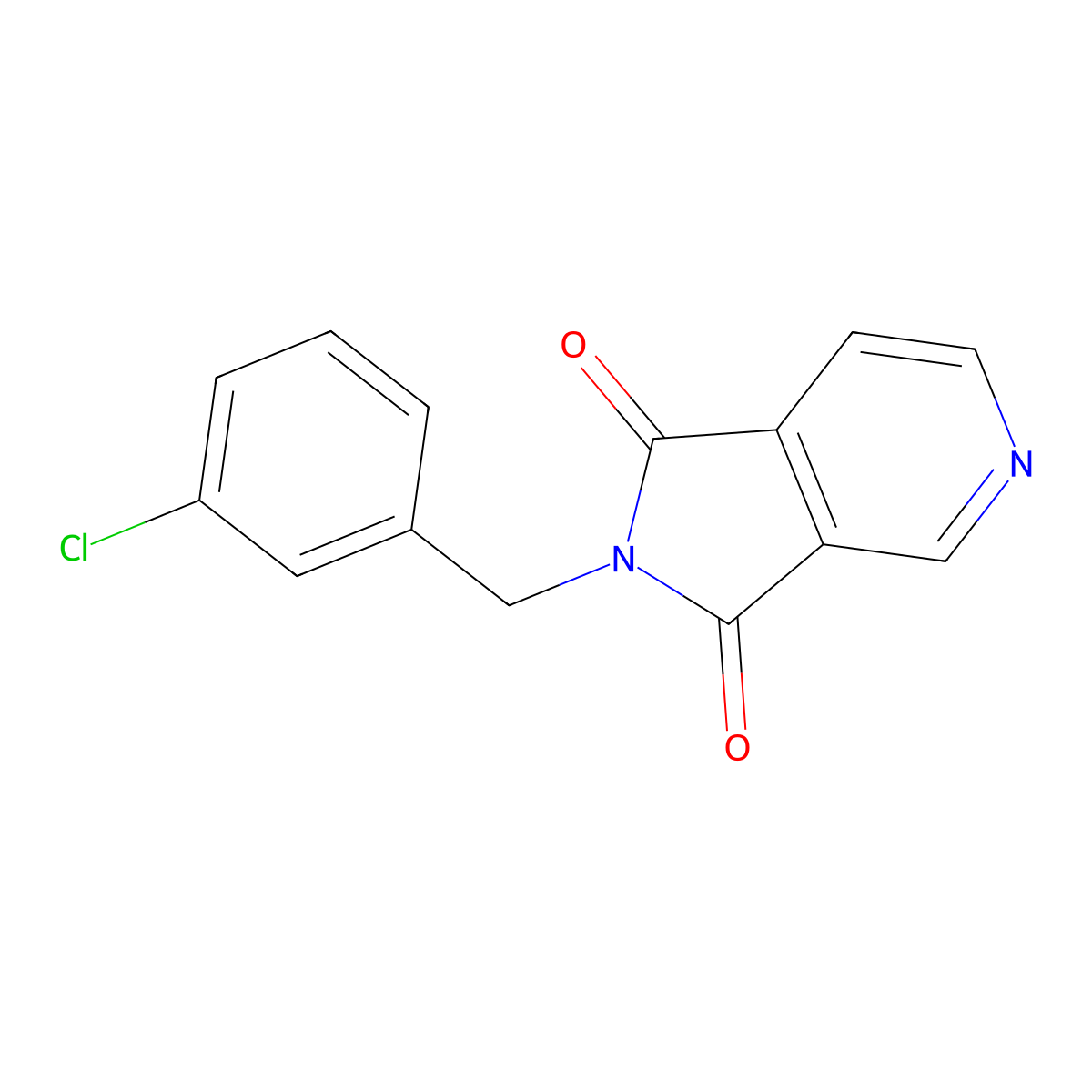 2-(3-chlorobenzyl)-1H-pyrrolo[3,4-c]pyridine-1,3(2H)-dione molecular structure, CAS 339098-53-2
