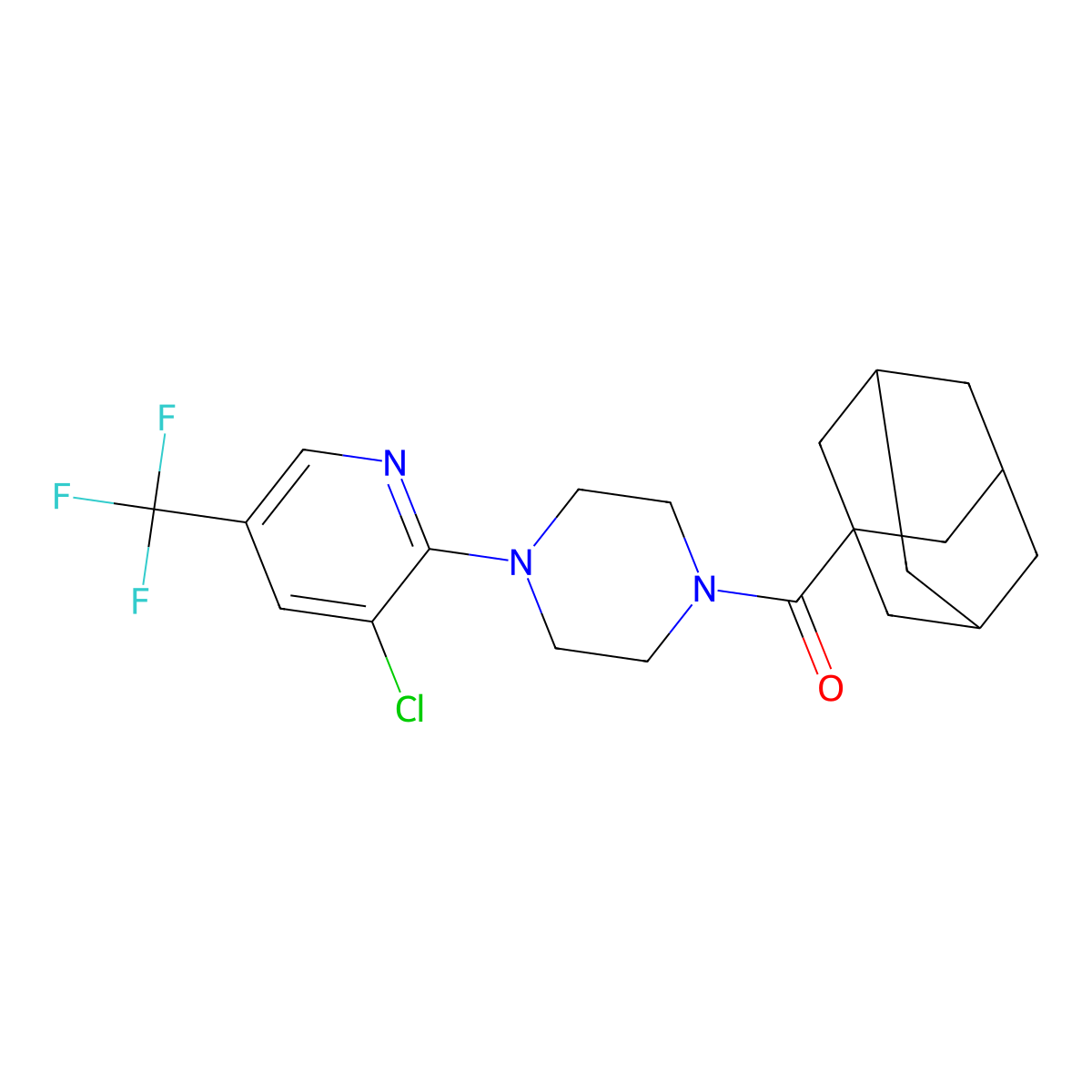 1-Adamantyl{4-[3-chloro-5-(trifluoromethyl)-2-pyridinyl]piperazino}methanone molecular structure, CAS 339098-58-7