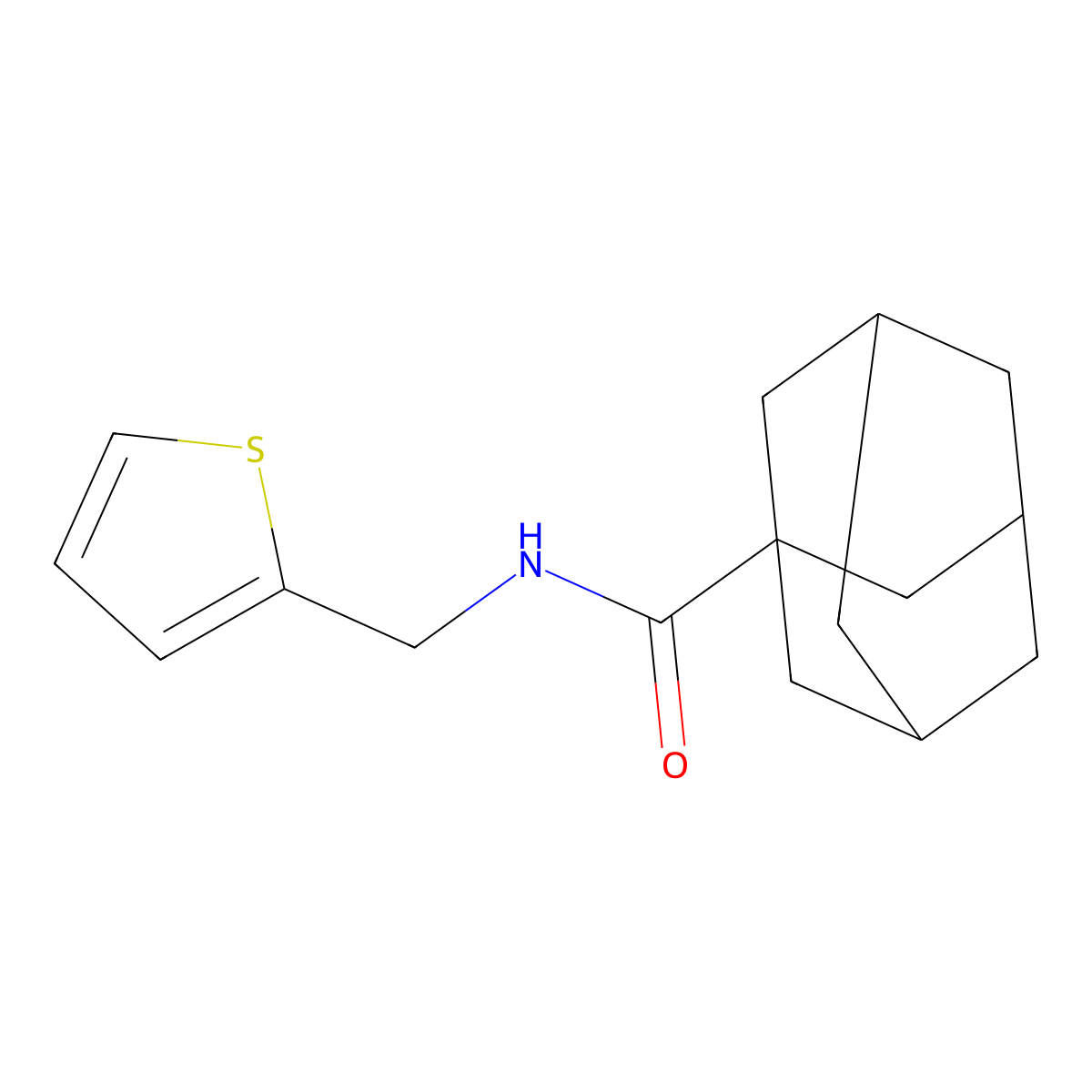 N-(2-thienylmethyl)-1-adamantanecarboxamide molecular structure, CAS 339098-64-5