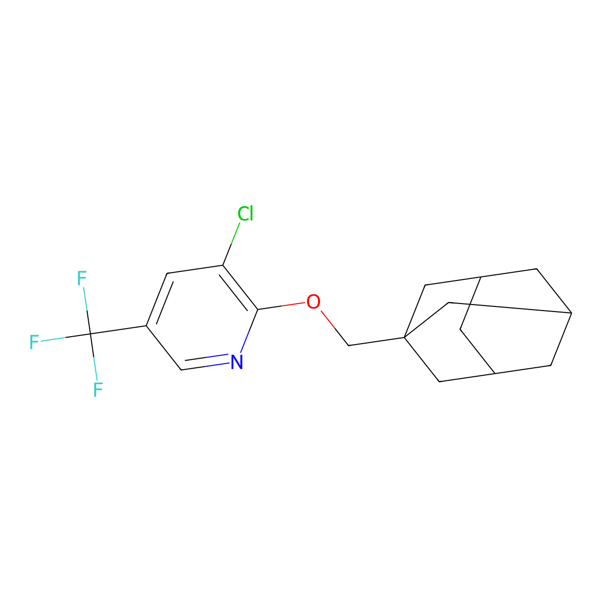 2-(1-Adamantylmethoxy)-3-chloro-5-(trifluoromethyl)pyridine molecular structure, CAS 339098-66-7