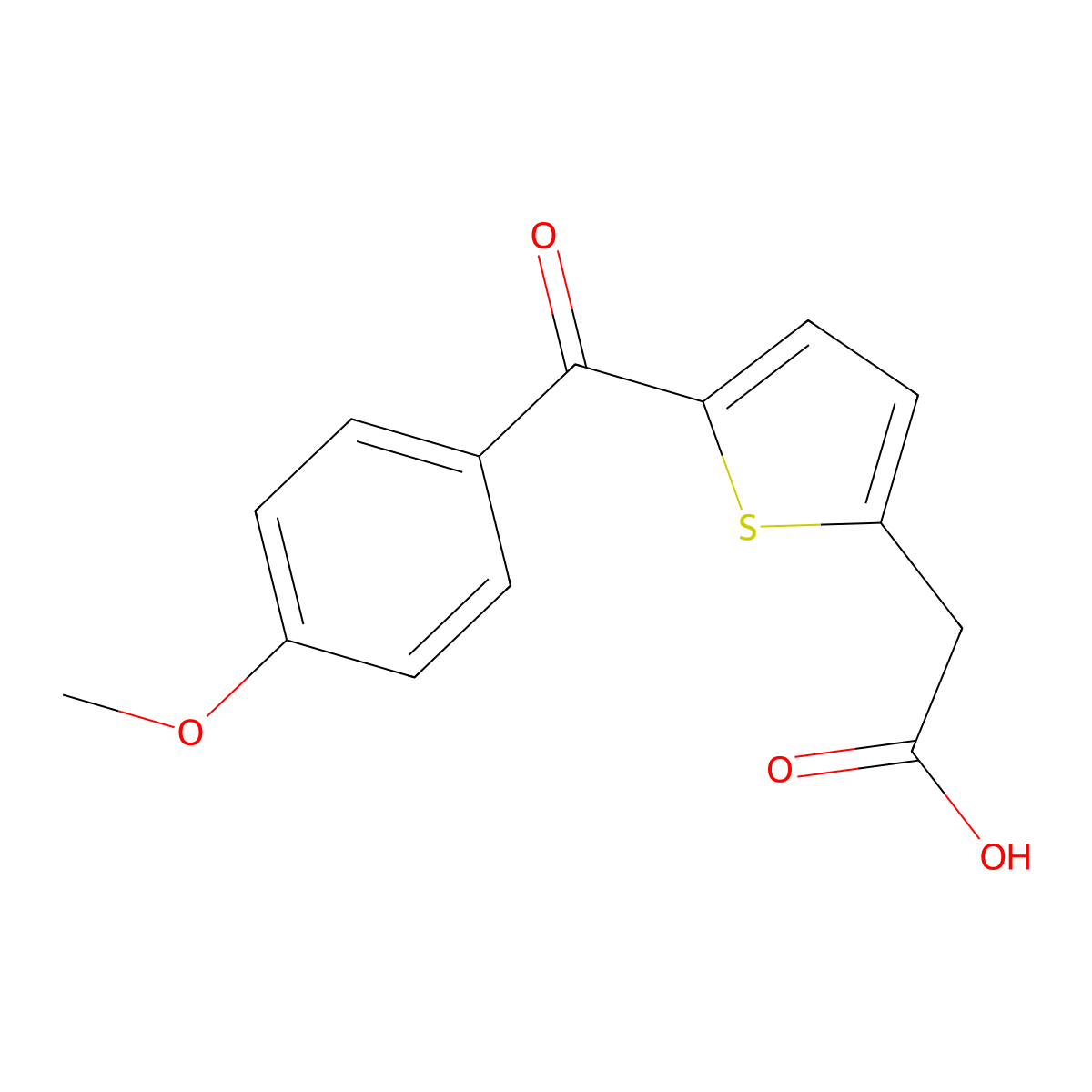 2-[5-(4-methoxybenzoyl)thiophen-2-yl]acetic Acid molecular structure, CAS 339098-85-0