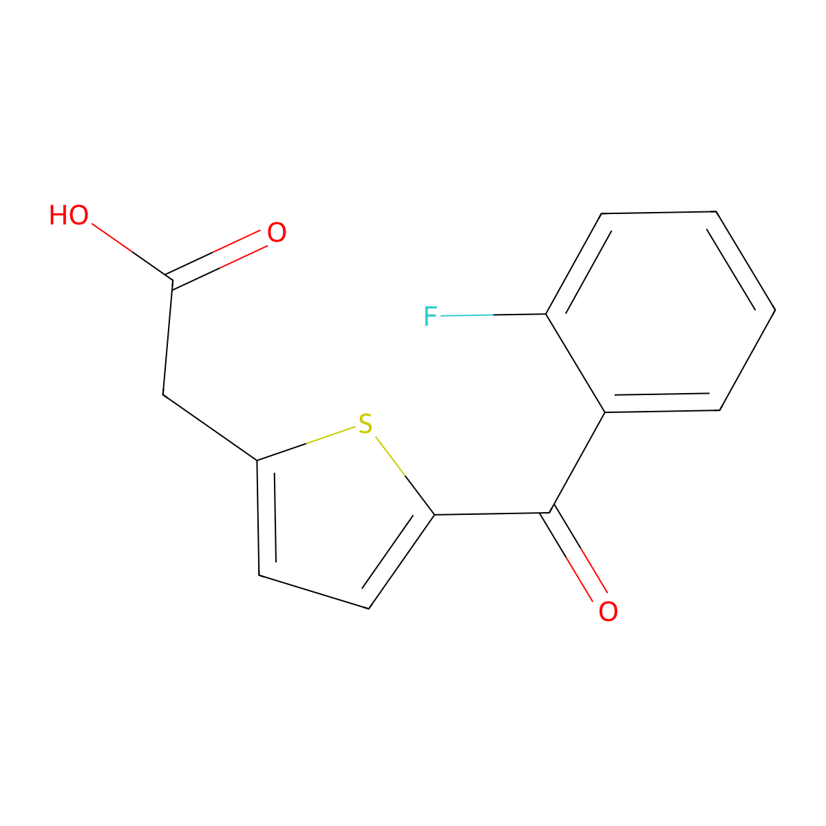 2-[5-(2-Fluorobenzoyl)-2-thienyl]acetic acid molecular structure, CAS 339098-92-9