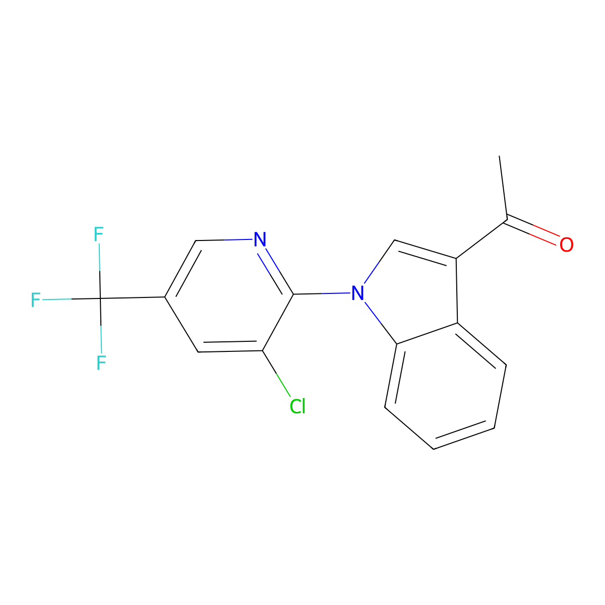1-{1-[3-chloro-5-(trifluoromethyl)-2-pyridinyl]-1H-indol-3-yl}-1-ethanone molecular structure, CAS 339099-11-5