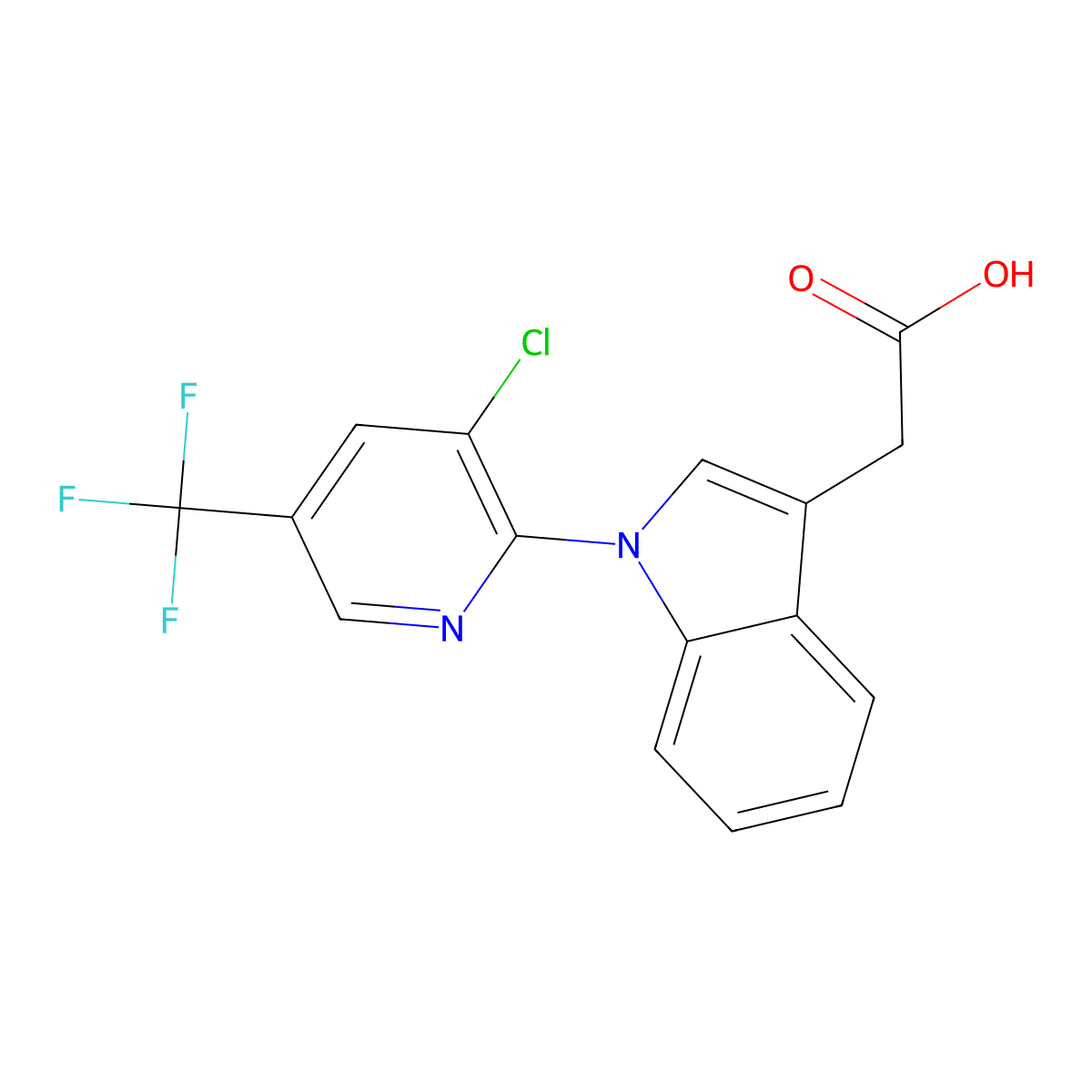 2-{1-[3-Chloro-5-(trifluoromethyl)-2-pyridinyl]-1H-indol-3-yl}acetic acid molecular structure, CAS 339099-14-8