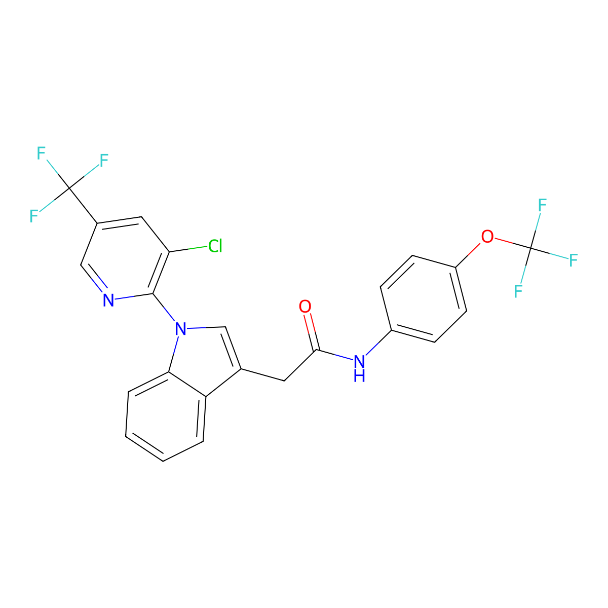 2-[1-[3-chloro-5-(trifluoromethyl)pyridin-2-yl]indol-3-yl]-N-[4-(trifluoromethoxy)phenyl]acetamide molecular structure, CAS 339099-16-0