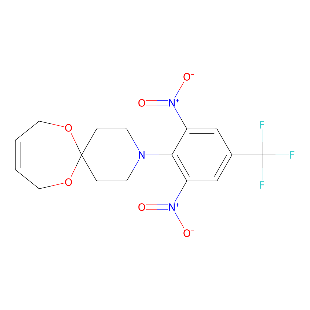 3-[2,6-Dinitro-4-(trifluoromethyl)phenyl]-7,12-dioxa-3-azaspiro[5.6]dodec-9-ene molecular structure, CAS 339099-24-0