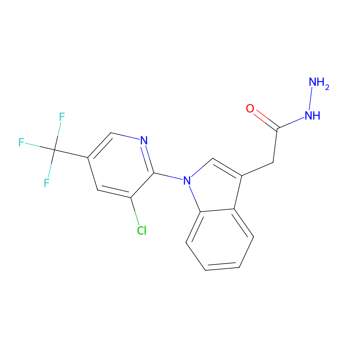 2-{1-[3-chloro-5-(trifluoromethyl)-2-pyridinyl]-1H-indol-3-yl}acetohydrazide molecular structure, CAS 339099-27-3