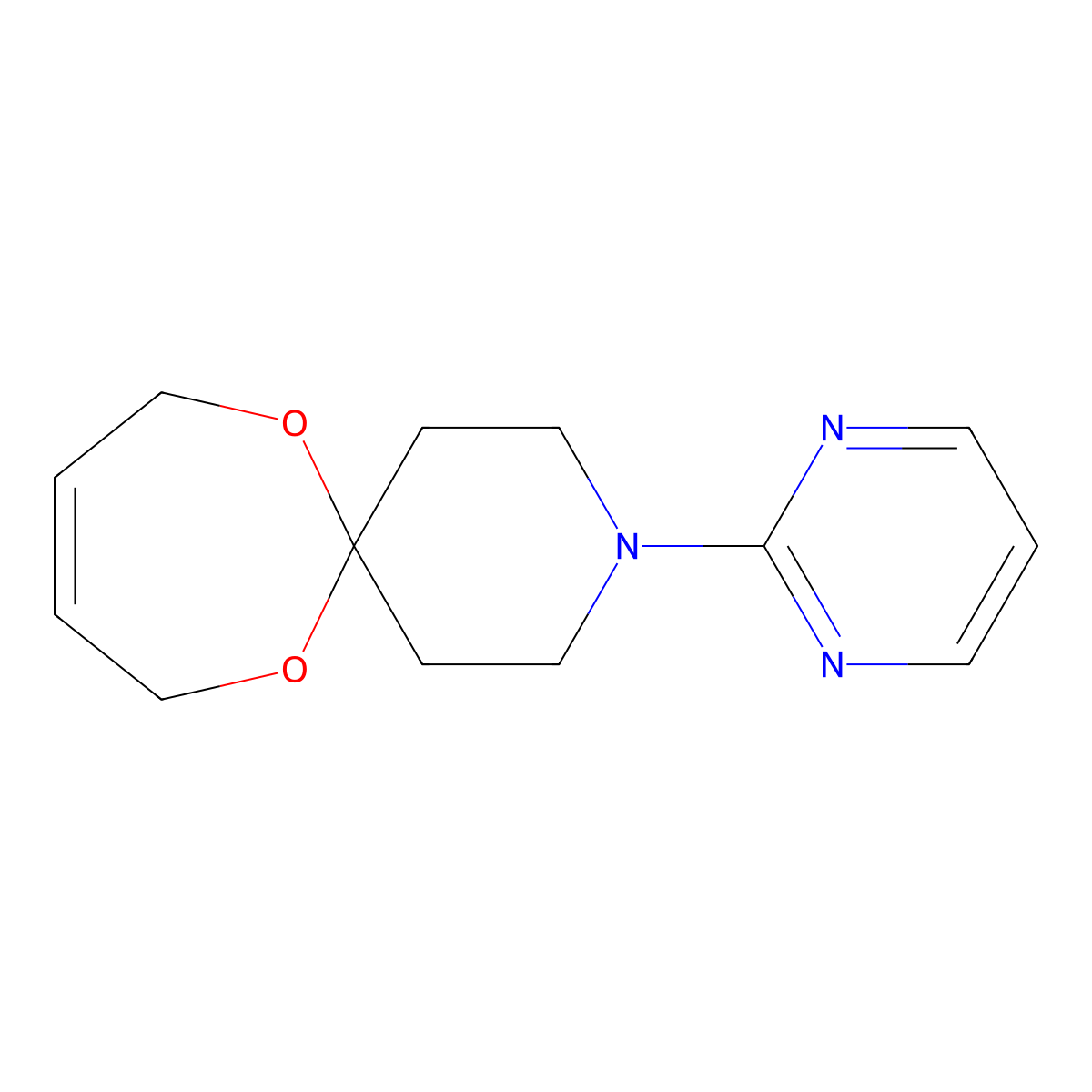 3-(2-Pyrimidinyl)-7,12-dioxa-3-azaspiro[5.6]dodec-9-ene molecular structure, CAS 339099-33-1