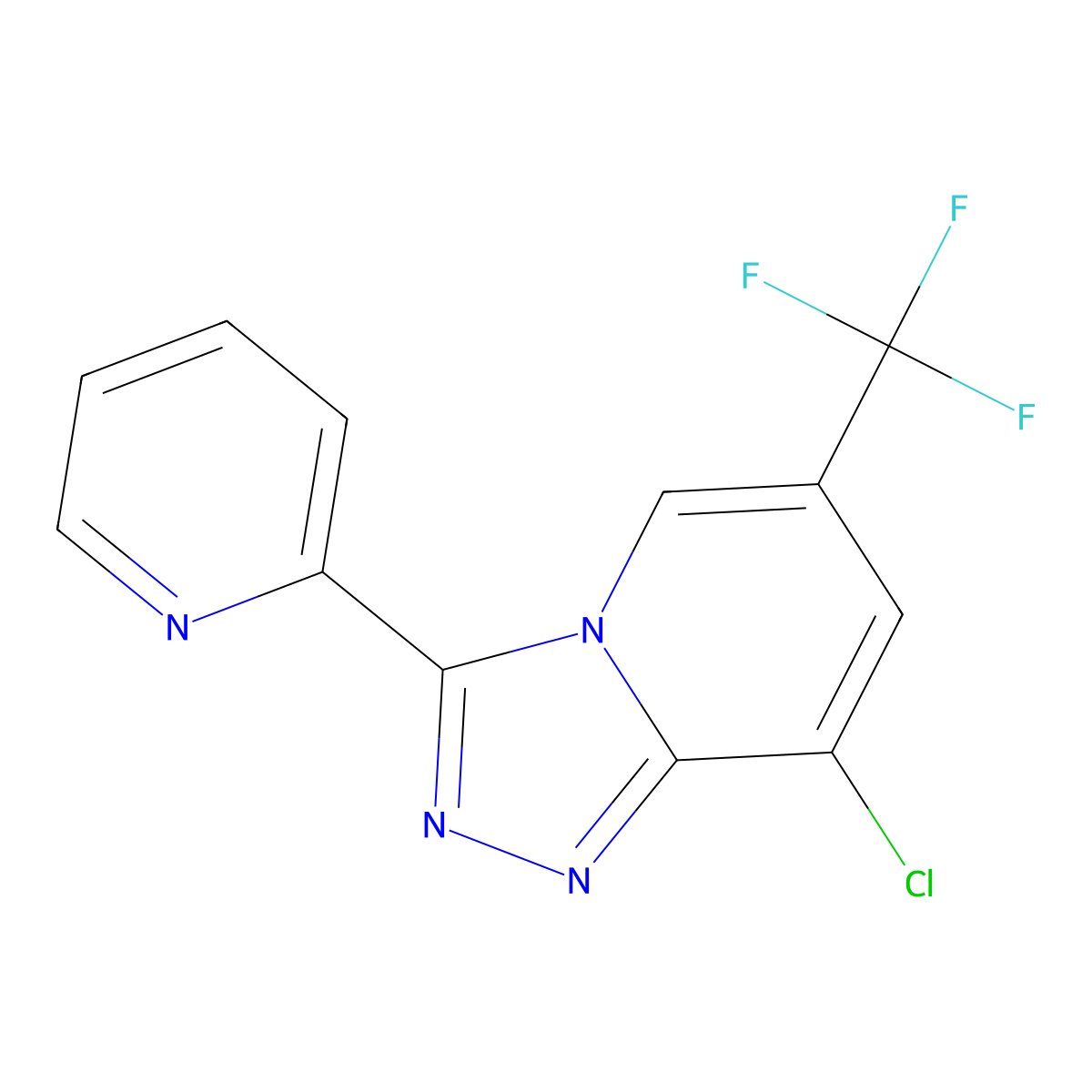 8-Chloro-3-(2-pyridinyl)-6-(trifluoromethyl)[1,2,4]triazolo[4,3-a]pyridine molecular structure, CAS 339099-44-4