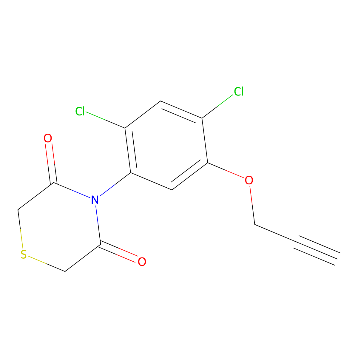 4-[2,4-Dichloro-5-(2-propynyloxy)phenyl]-3,5-thiomorpholinedione molecular structure, CAS 339099-45-5