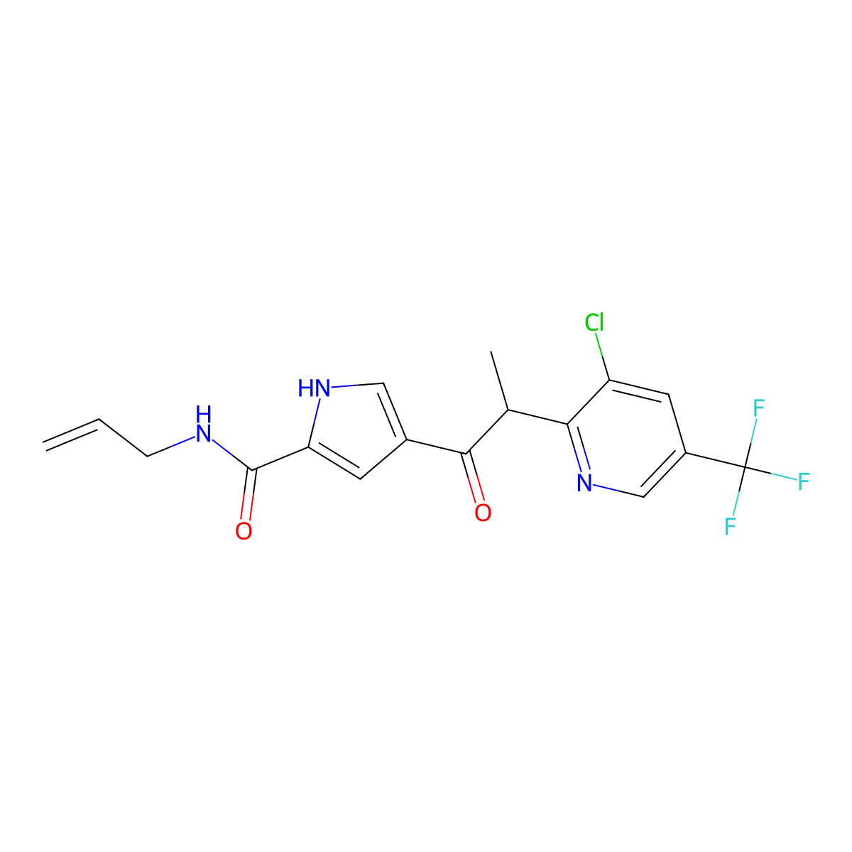 N-allyl-4-{2-[3-chloro-5-(trifluoromethyl)-2-pyridinyl]propanoyl}-1H-pyrrole-2-carboxamide molecular structure, CAS 339099-53-5