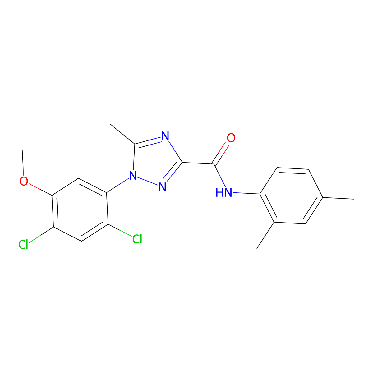 1-(2,4-dichloro-5-methoxyphenyl)-N-(2,4-dimethylphenyl)-5-methyl-1H-1,2,4-triazole-3-carboxamide molecular structure, CAS 339099-54-6