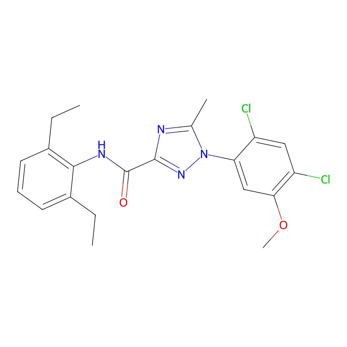 1-(2,4-dichloro-5-methoxyphenyl)-N-(2,6-diethylphenyl)-5-methyl-1H-1,2,4-triazole-3-carboxamide molecular structure, CAS 339099-60-4