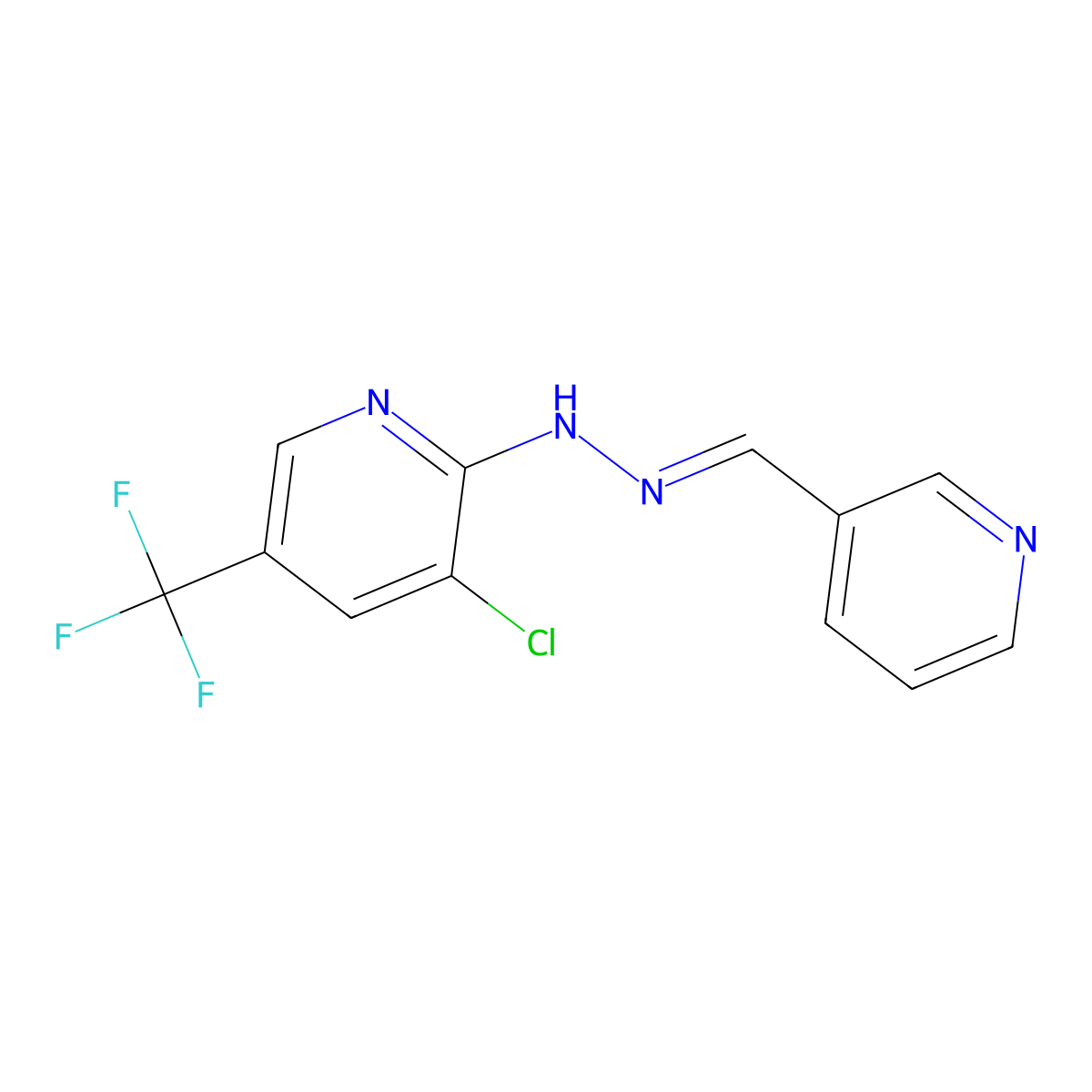 nicotinaldehyde N-[3-chloro-5-(trifluoromethyl)-2-pyridinyl]hydrazone molecular structure, CAS 339099-61-5