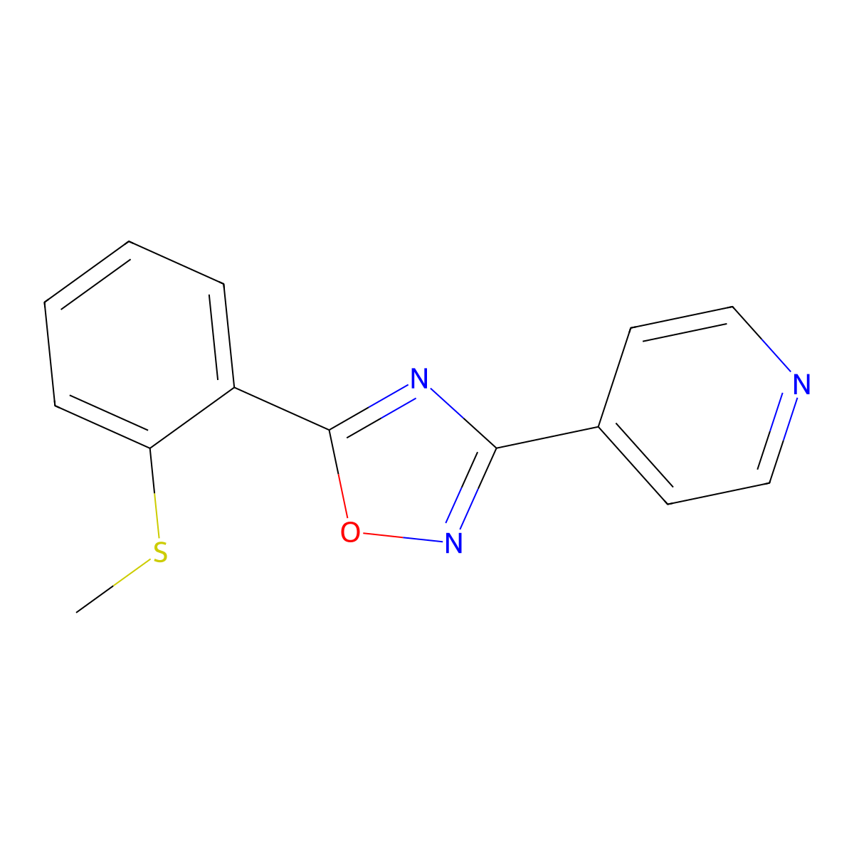 4-[5-[2-(Methylthio)phenyl]-1,2,4-oxadiazol-3-yl]pyridine molecular structure, CAS 339099-62-6