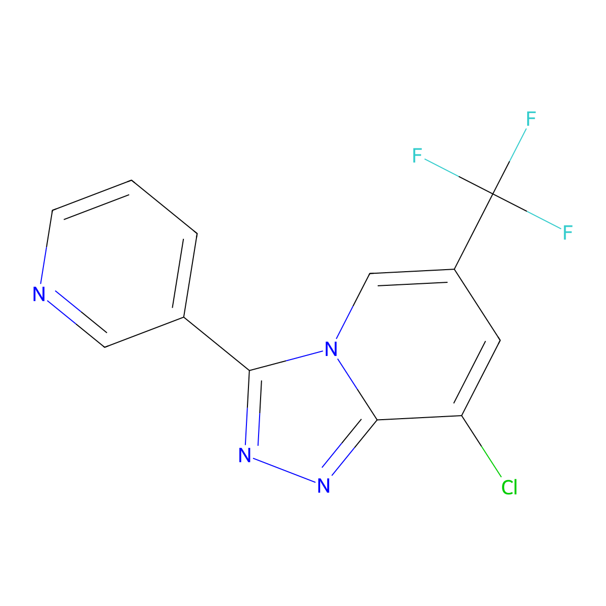 8-Chloro-3-(3-pyridinyl)-6-(trifluoromethyl)[1,2,4]triazolo[4,3-a]pyridine molecular structure, CAS 339099-70-6