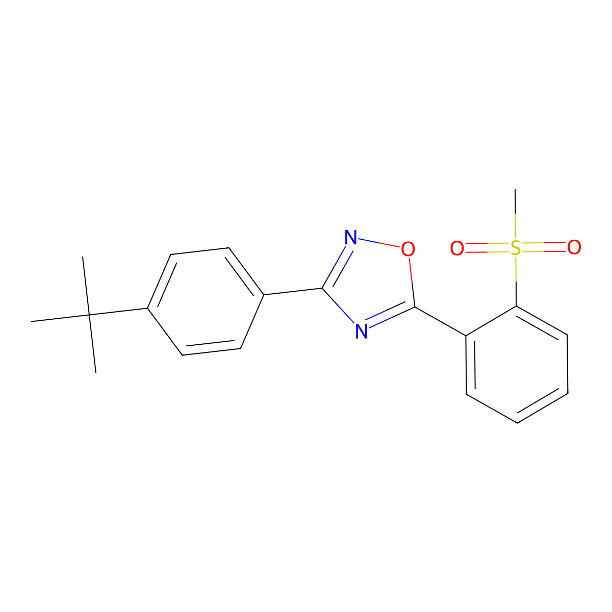 3-[4-(Tert-butyl)phenyl]-5-[2-(methylsulfonyl)phenyl]-1,2,4-oxadiazole molecular structure, CAS 339099-80-8
