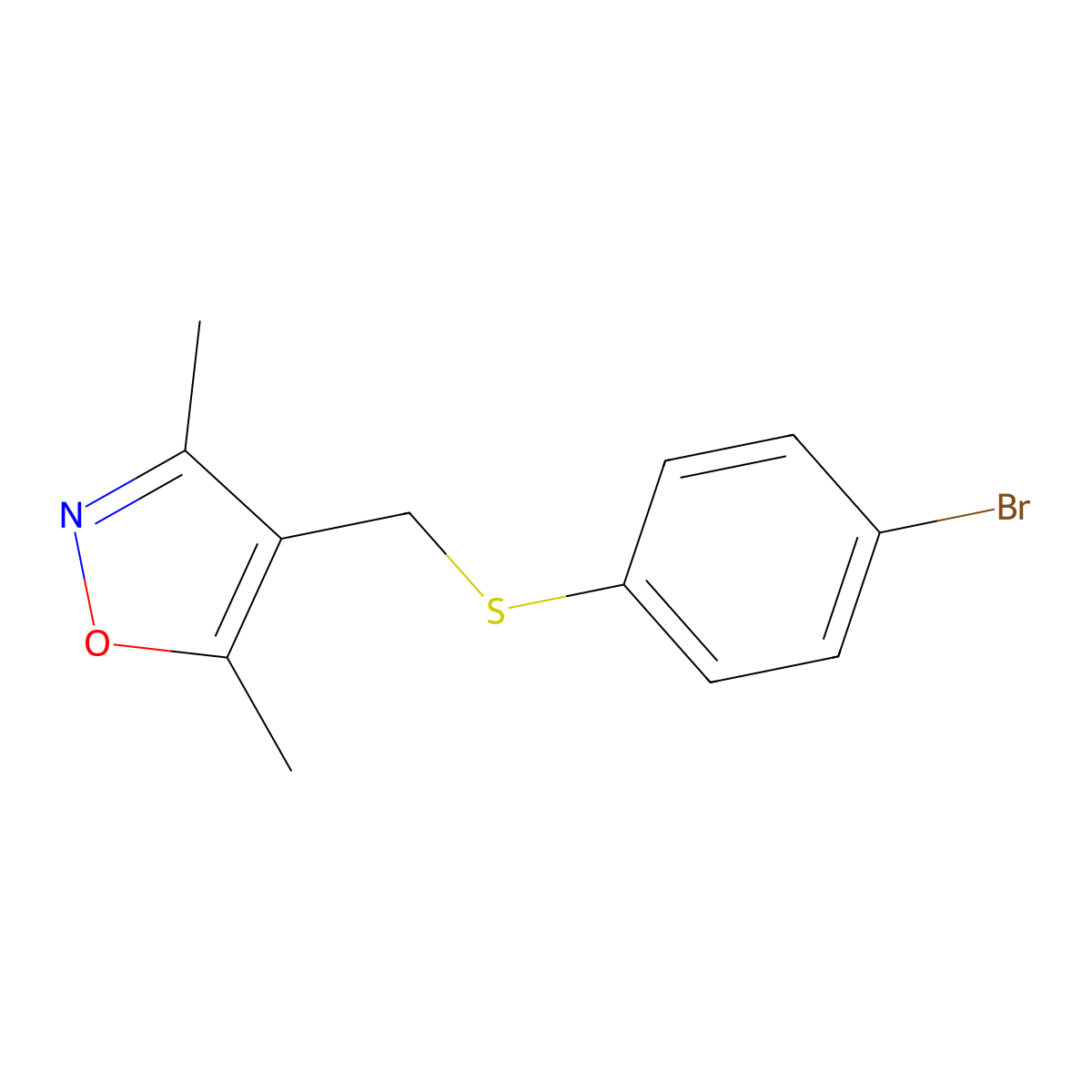 4-{[(4-Bromophenyl)sulfanyl]methyl}-3,5-dimethylisoxazole molecular structure, CAS 339099-95-5