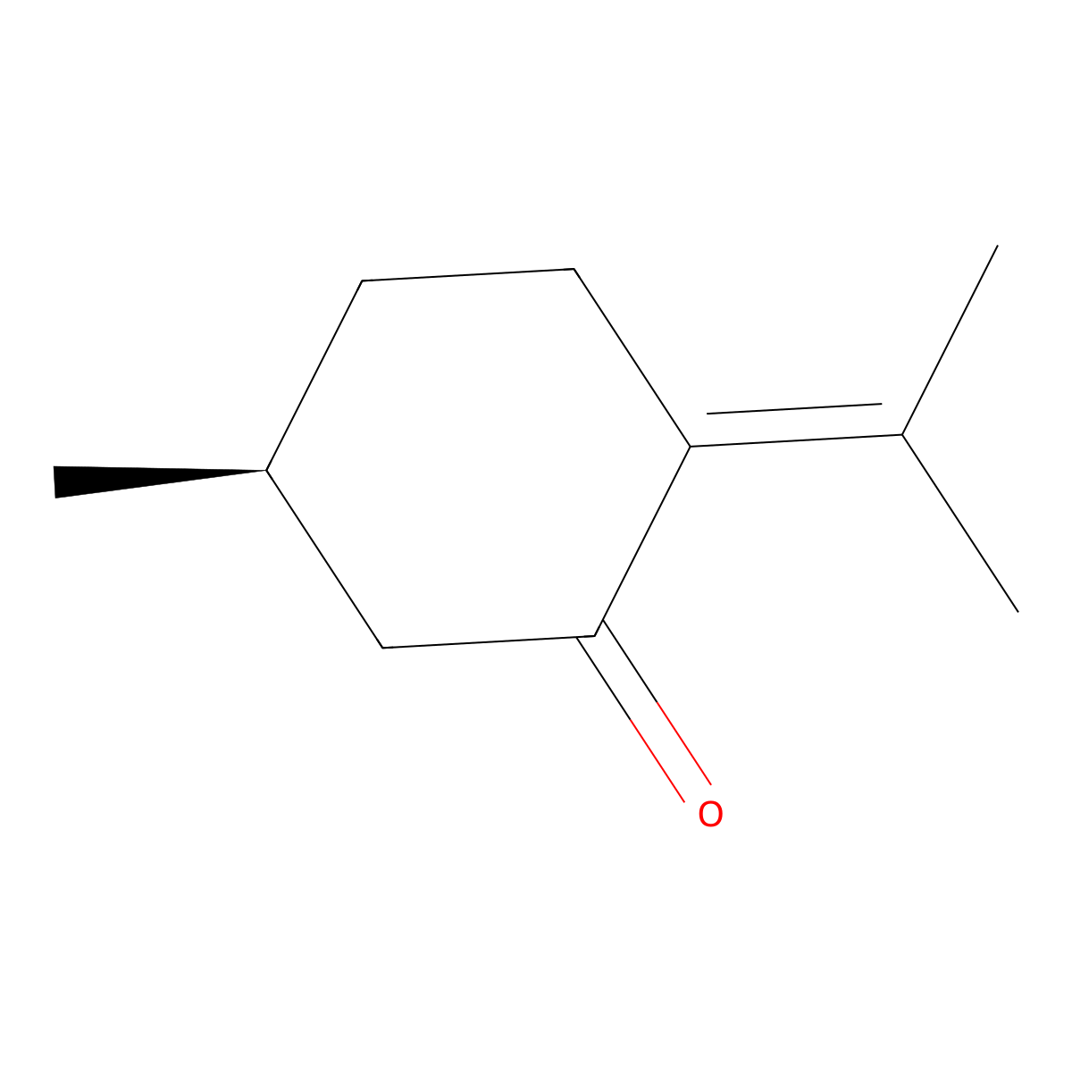 Pulegone, (-)- molecular structure, CAS 3391-90-0