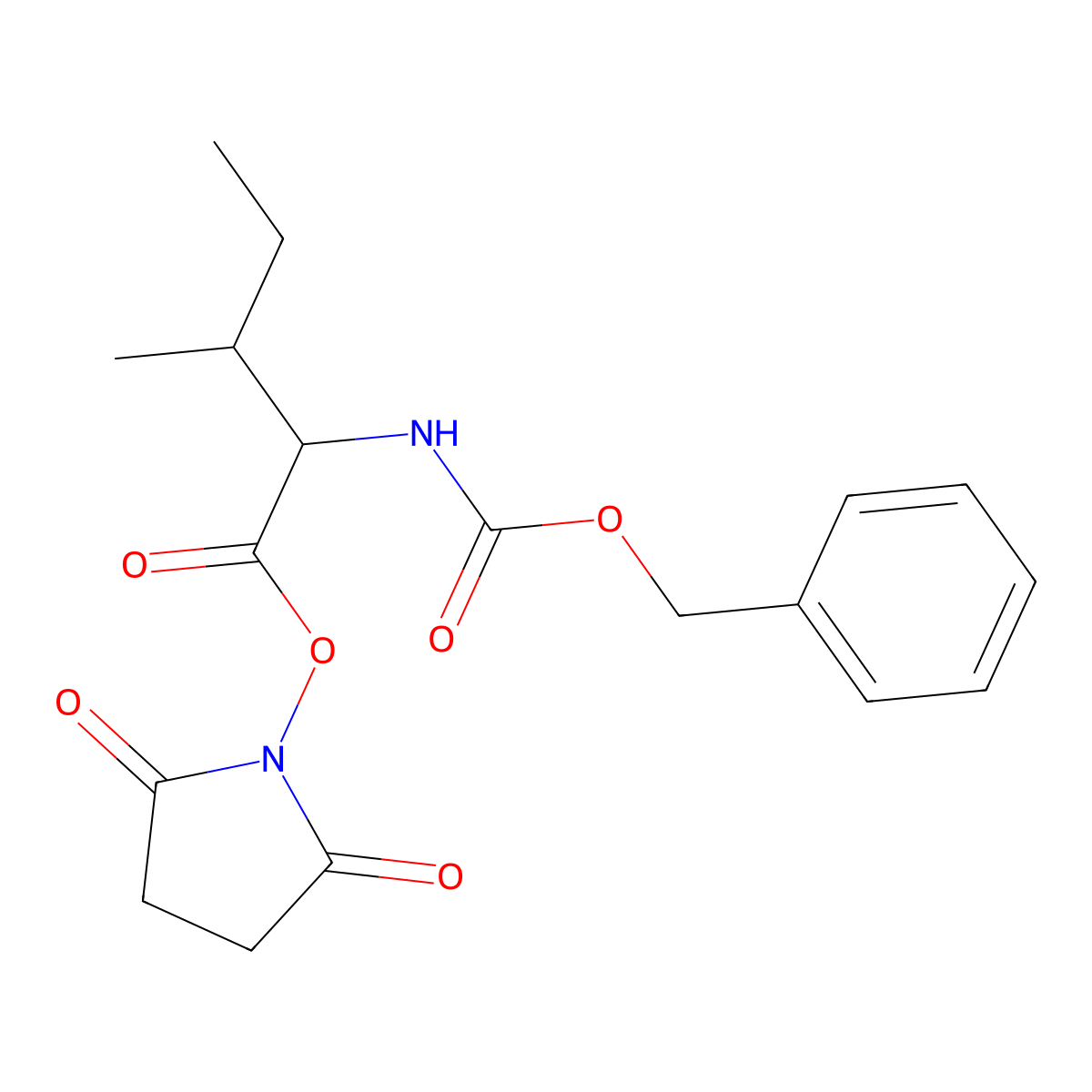 Benzyl [S-(R*,R*)]-[1-[[(2,5-dioxopyrrolidin-1-yl)oxy]carbonyl]-2-methylbutyl]carbamate molecular structure, CAS 3391-99-9