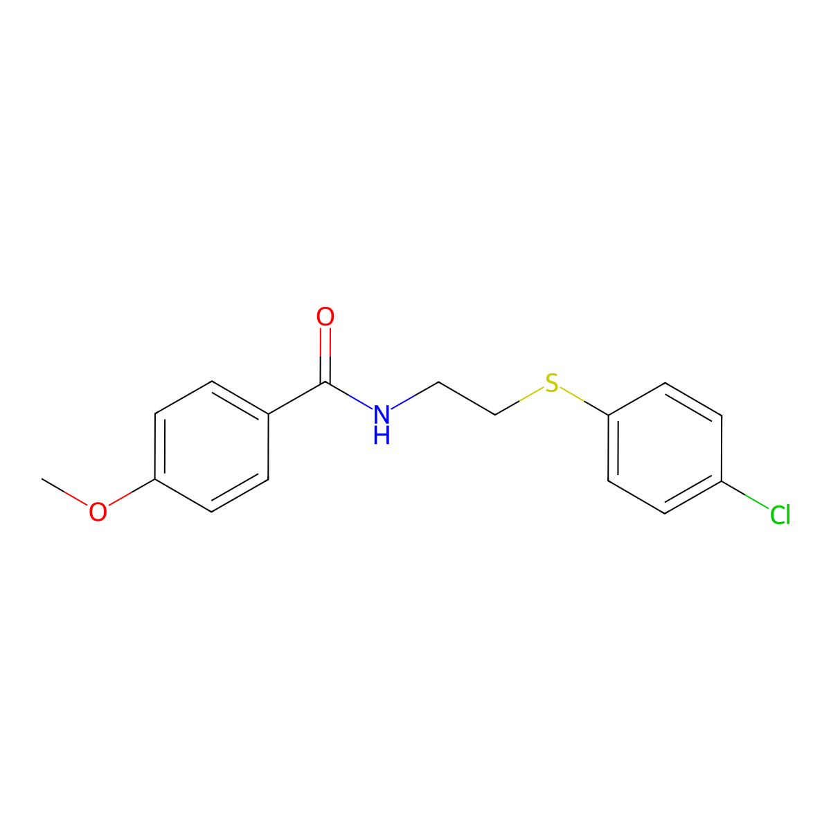 N-{2-[(4-chlorophenyl)sulfanyl]ethyl}-4-methoxybenzenecarboxamide molecular structure, CAS 339100-01-5