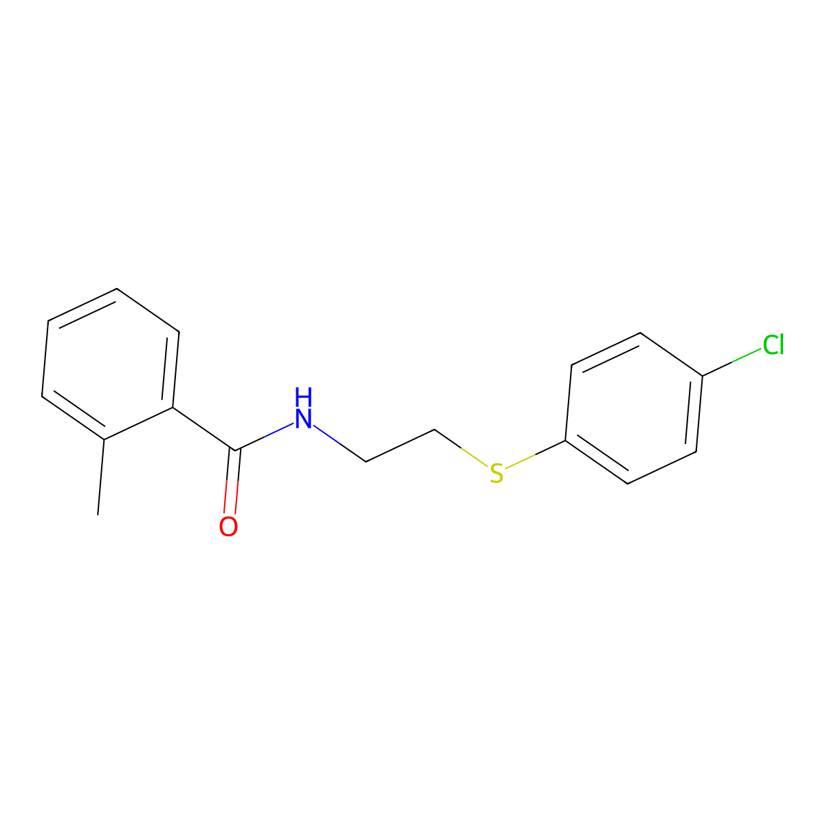 N-{2-[(4-chlorophenyl)sulfanyl]ethyl}-2-methylbenzenecarboxamide molecular structure, CAS 339100-08-2