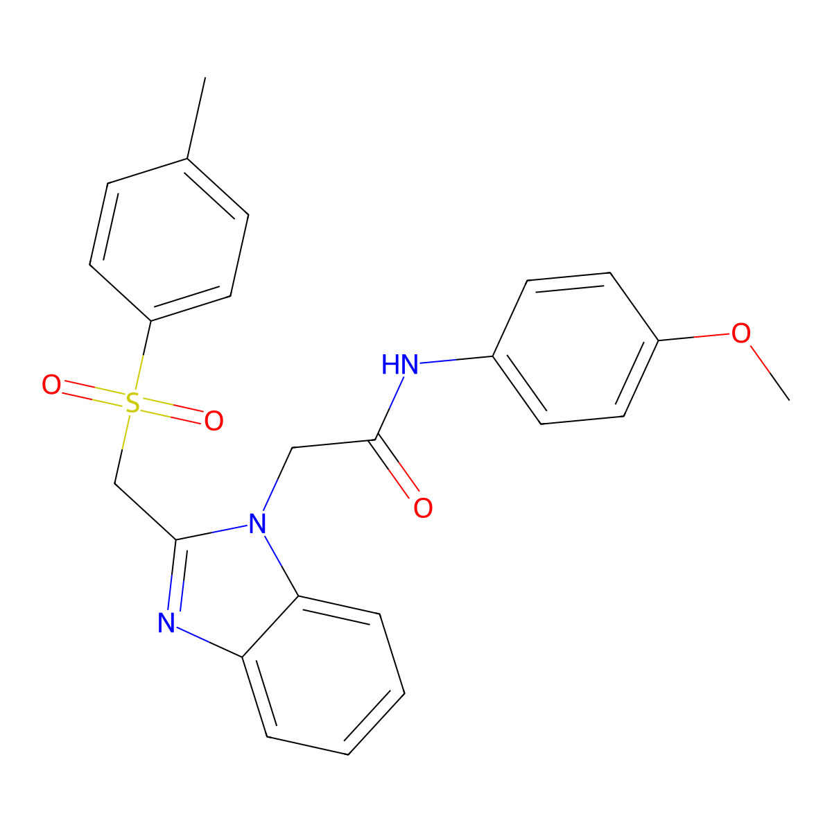 N-(4-methoxyphenyl)-2-(2-{[(4-methylphenyl)sulfonyl]methyl}-1H-1,3-benzimidazol-1-yl)acetamide molecular structure, CAS 339100-19-5
