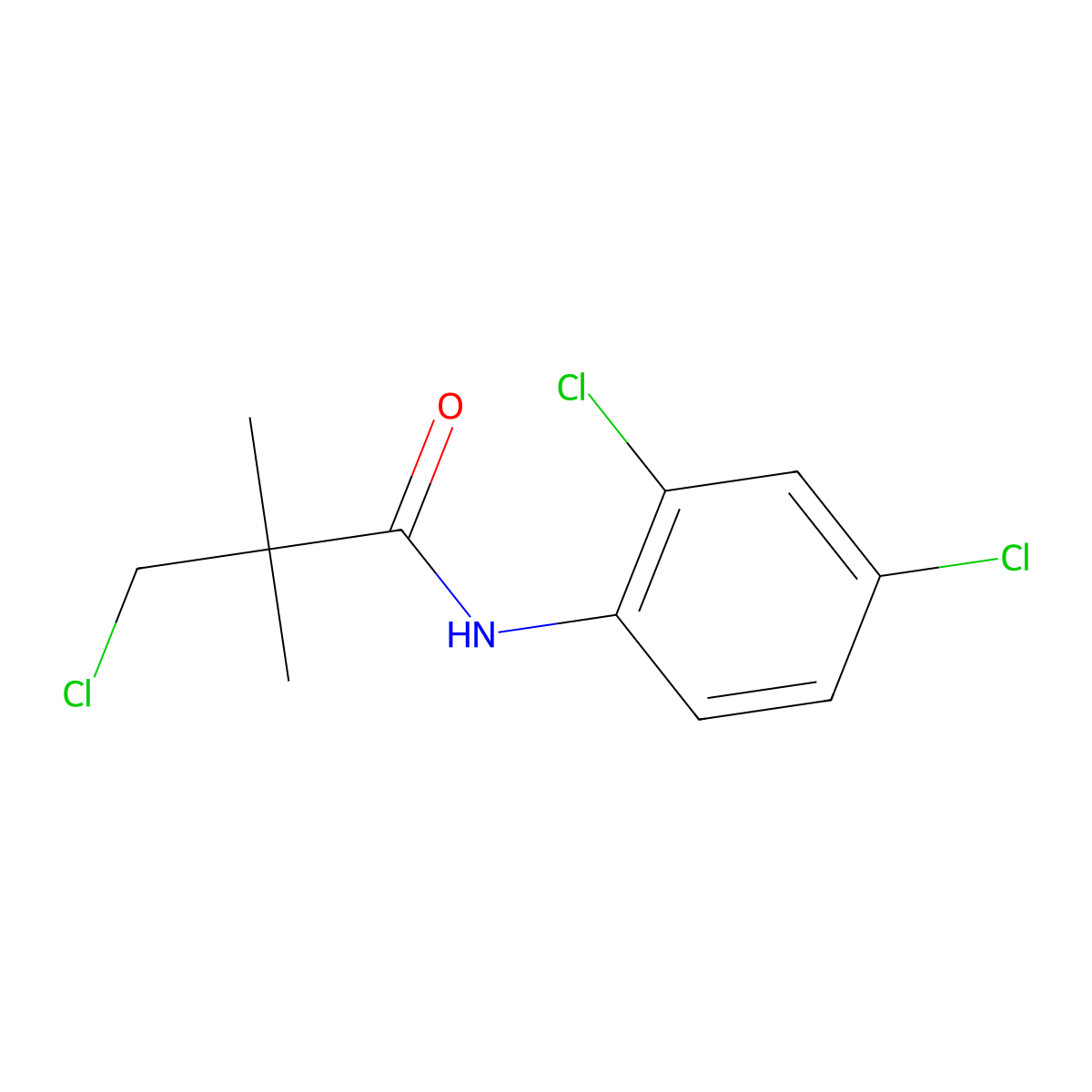 3-chloro-N-(2,4-dichlorophenyl)-2,2-dimethylpropanamide molecular structure, CAS 339100-21-9
