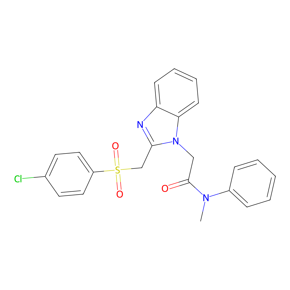2-(2-{[(4-chlorophenyl)sulfonyl]methyl}-1H-1,3-benzimidazol-1-yl)-N-methyl-N-phenylacetamide molecular structure, CAS 339100-25-3