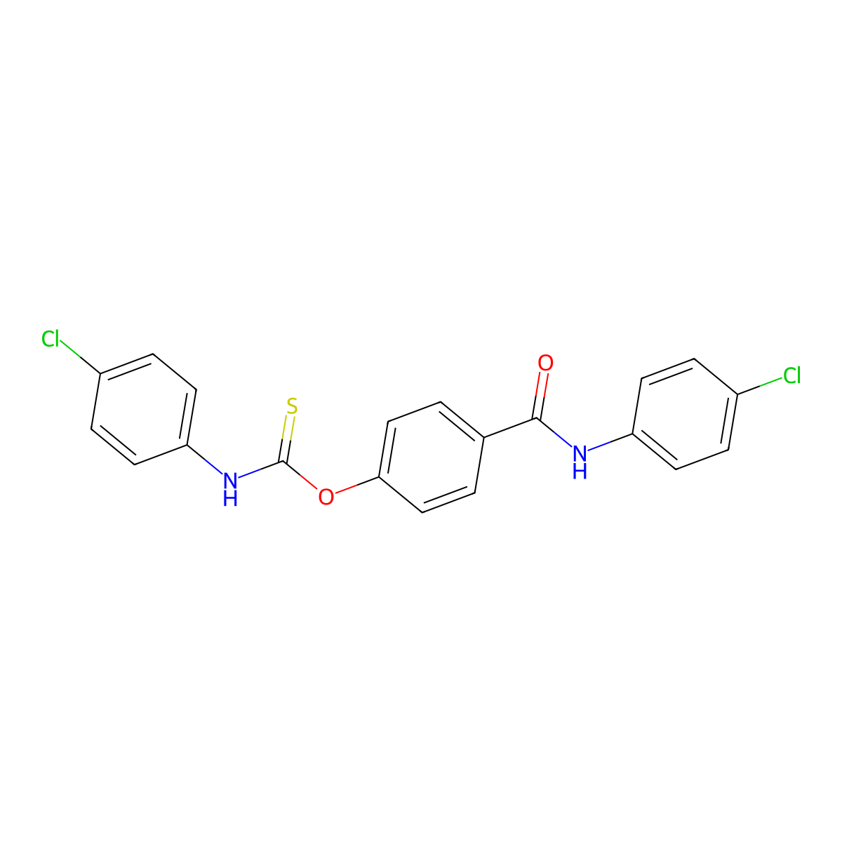 1-[(4-Chloroanilino)carbonyl]-4-{[(4-chloroanilino)carbothioyl]oxy}benzene molecular structure, CAS 339100-32-2