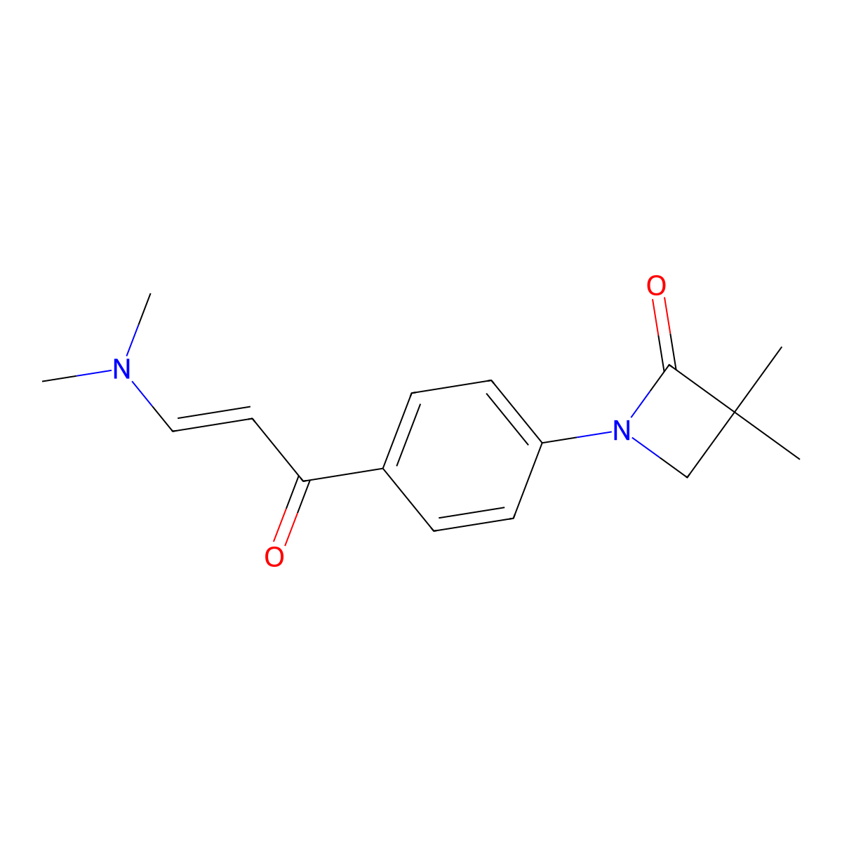 1-{4-[(2E)-3-(dimethylamino)prop-2-enoyl]phenyl}-3,3-dimethylazetidin-2-one molecular structure, CAS 339100-33-3