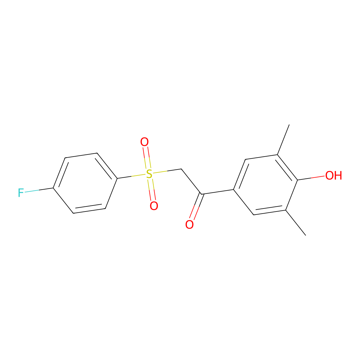 2-[(4-Fluorophenyl)sulfonyl]-1-(4-hydroxy-3,5-dimethylphenyl)-1-ethanone molecular structure, CAS 339100-34-4