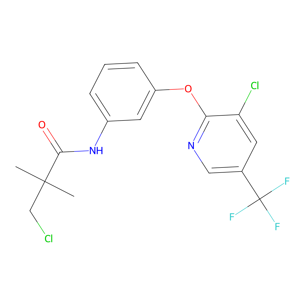 3-chloro-N-(3-{[3-chloro-5-(trifluoromethyl)-2-pyridinyl]oxy}phenyl)-2,2-dimethylpropanamide molecular structure, CAS 339100-36-6