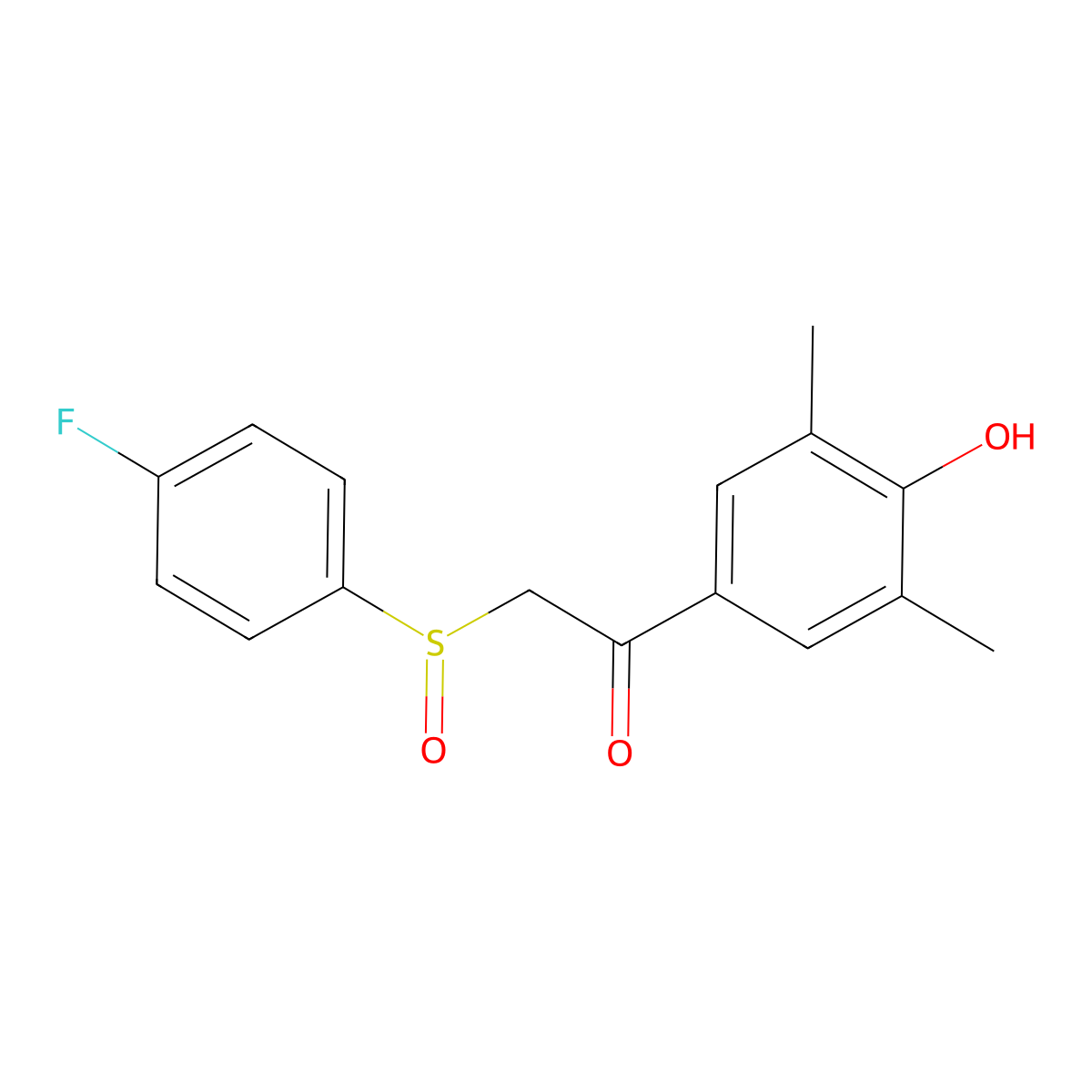 2-[(4-Fluorophenyl)sulfinyl]-1-(4-hydroxy-3,5-dimethylphenyl)-1-ethanone molecular structure, CAS 339100-37-7