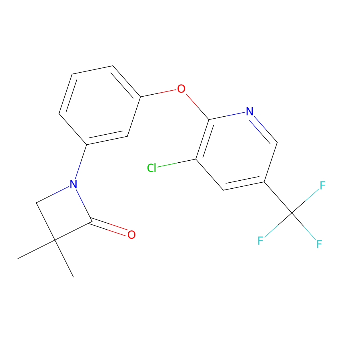 1-(3-{[3-Chloro-5-(trifluoromethyl)-2-pyridinyl]oxy}phenyl)-3,3-dimethyl-2-azetanone molecular structure, CAS 339100-38-8