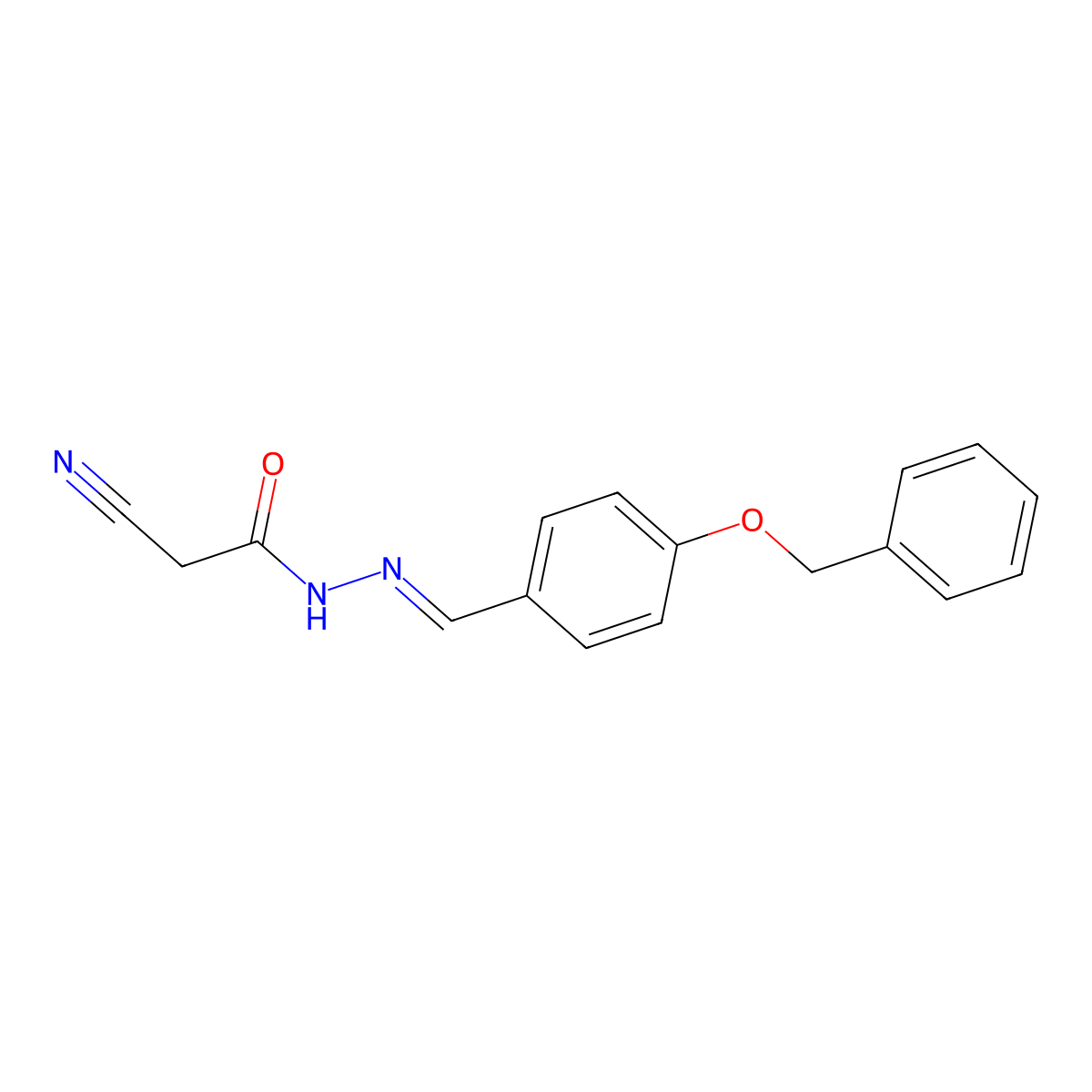 N'-[(1E)-[4-(benzyloxy)phenyl]methylidene]-2-cyanoacetohydrazide molecular structure, CAS 339100-46-8