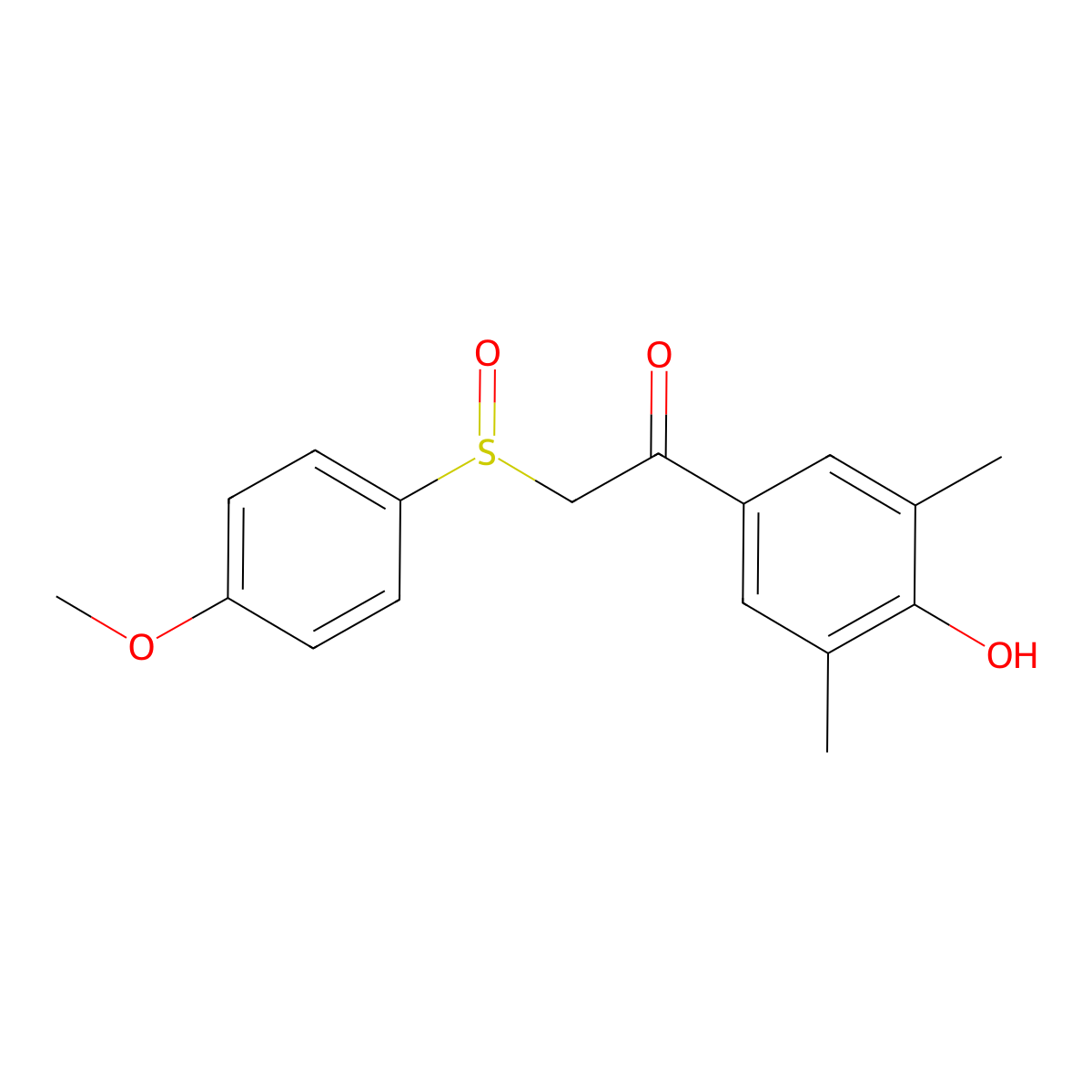 1-(4-Hydroxy-3,5-dimethylphenyl)-2-[(4-methoxyphenyl)sulfinyl]-1-ethanone molecular structure, CAS 339100-54-8