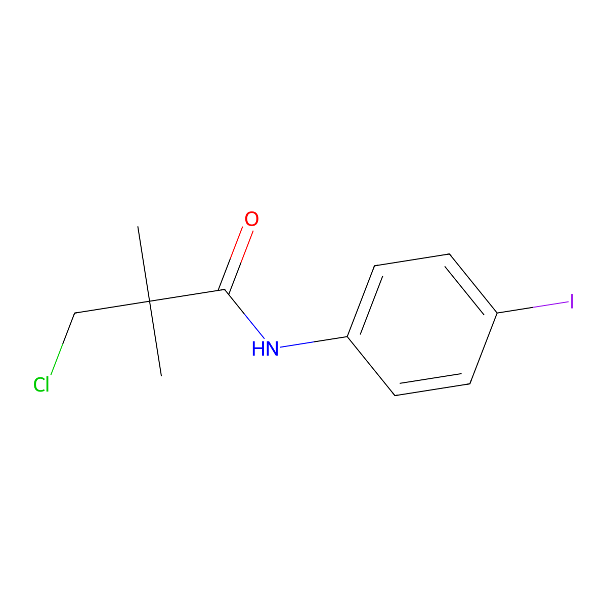 3-chloro-N-(4-iodophenyl)-2,2-dimethylpropanamide molecular structure, CAS 339100-81-1