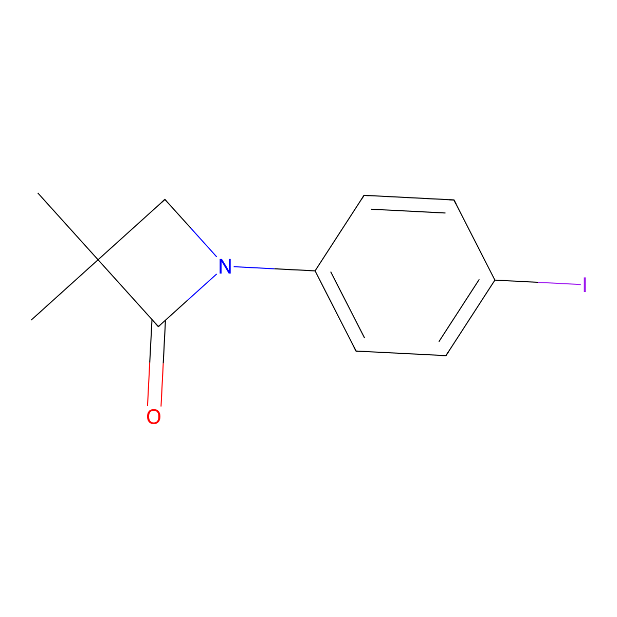 1-(4-Iodophenyl)-3,3-dimethylazetidin-2-one molecular structure, CAS 339100-84-4