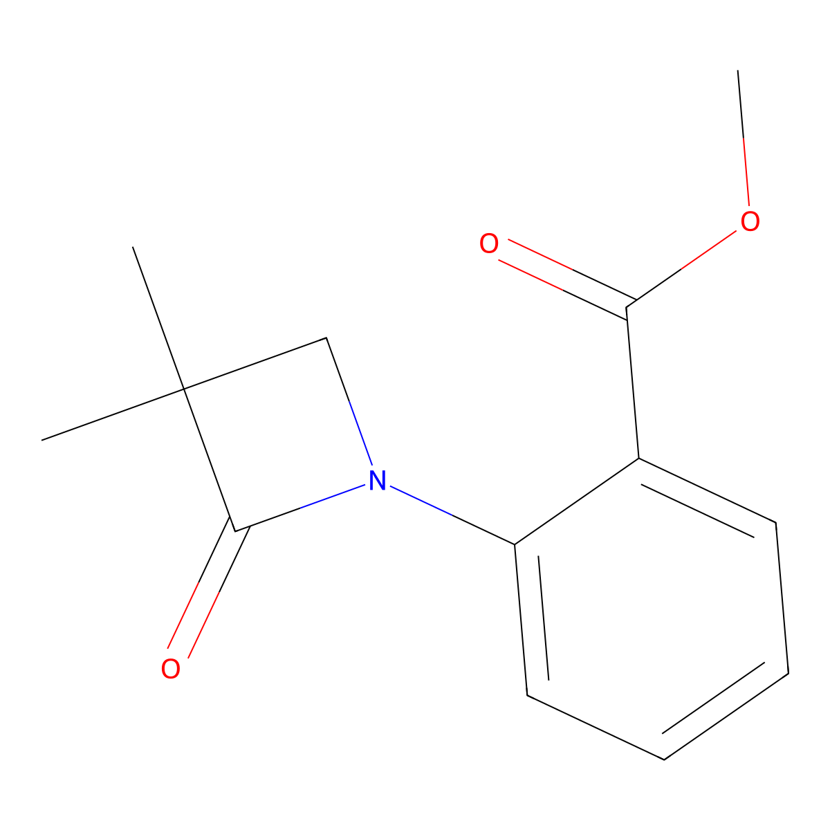 Methyl 2-(3,3-dimethyl-2-oxoazetidin-1-yl)benzoate molecular structure, CAS 339100-88-8