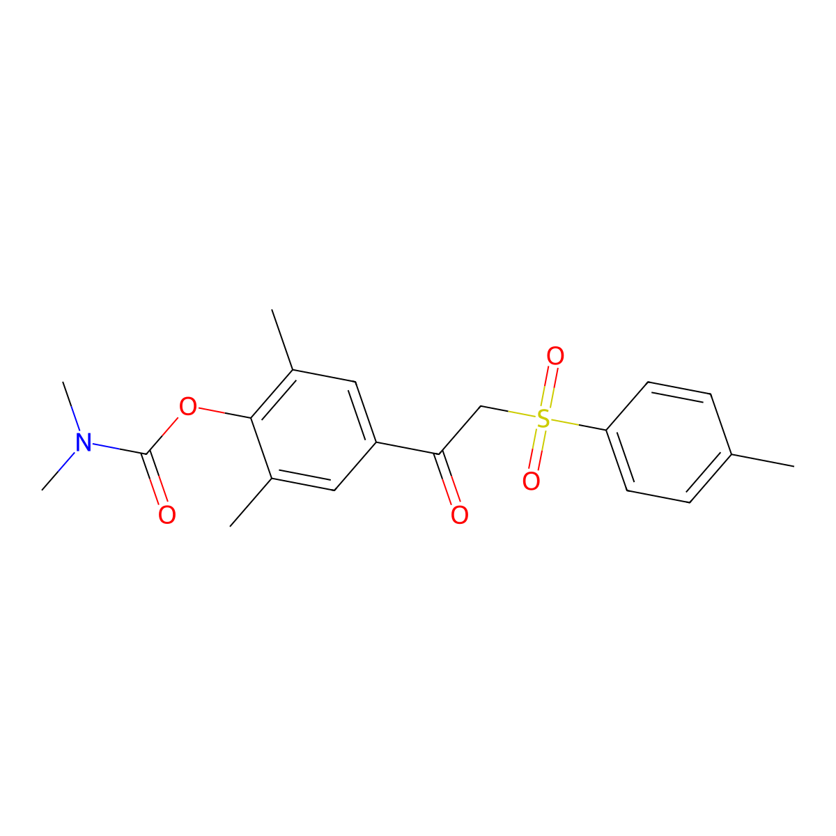 2,6-dimethyl-4-{2-[(4-methylphenyl)sulfonyl]acetyl}phenyl N,N-dimethylcarbamate molecular structure, CAS 339100-89-9