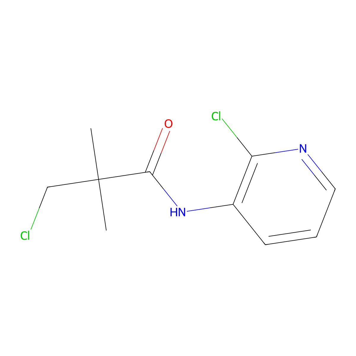 3-chloro-N-(2-chloropyridin-3-yl)-2,2-dimethylpropanamide molecular structure, CAS 339100-93-5