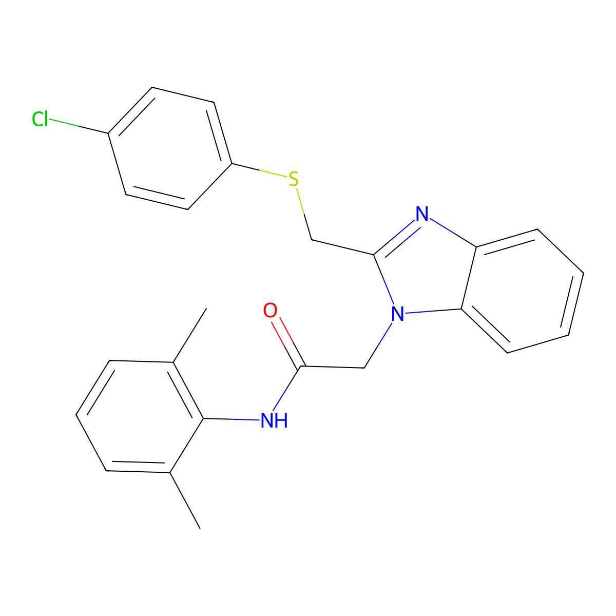 2-(2-{[(4-chlorophenyl)sulfanyl]methyl}-1H-1,3-benzimidazol-1-yl)-N-(2,6-dimethylphenyl)acetamide molecular structure, CAS 339100-96-8