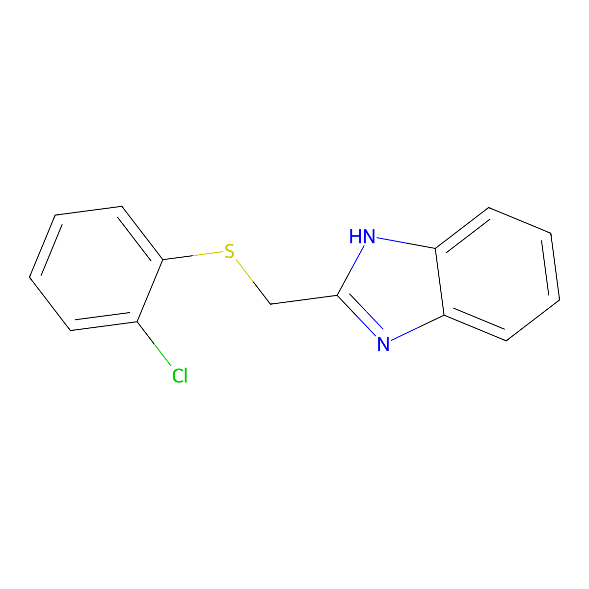 2-(((2-Chlorophenyl)sulfanyl)methyl)-1H-1,3-benzimidazole molecular structure, CAS 339101-00-7