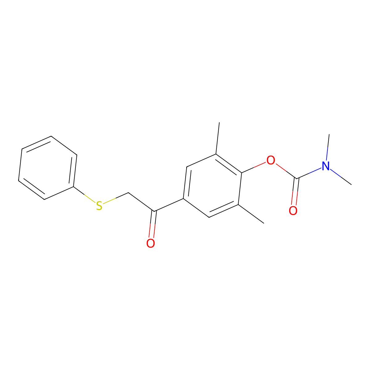 2,6-dimethyl-4-[2-(phenylsulfanyl)acetyl]phenyl N,N-dimethylcarbamate molecular structure, CAS 339101-02-9